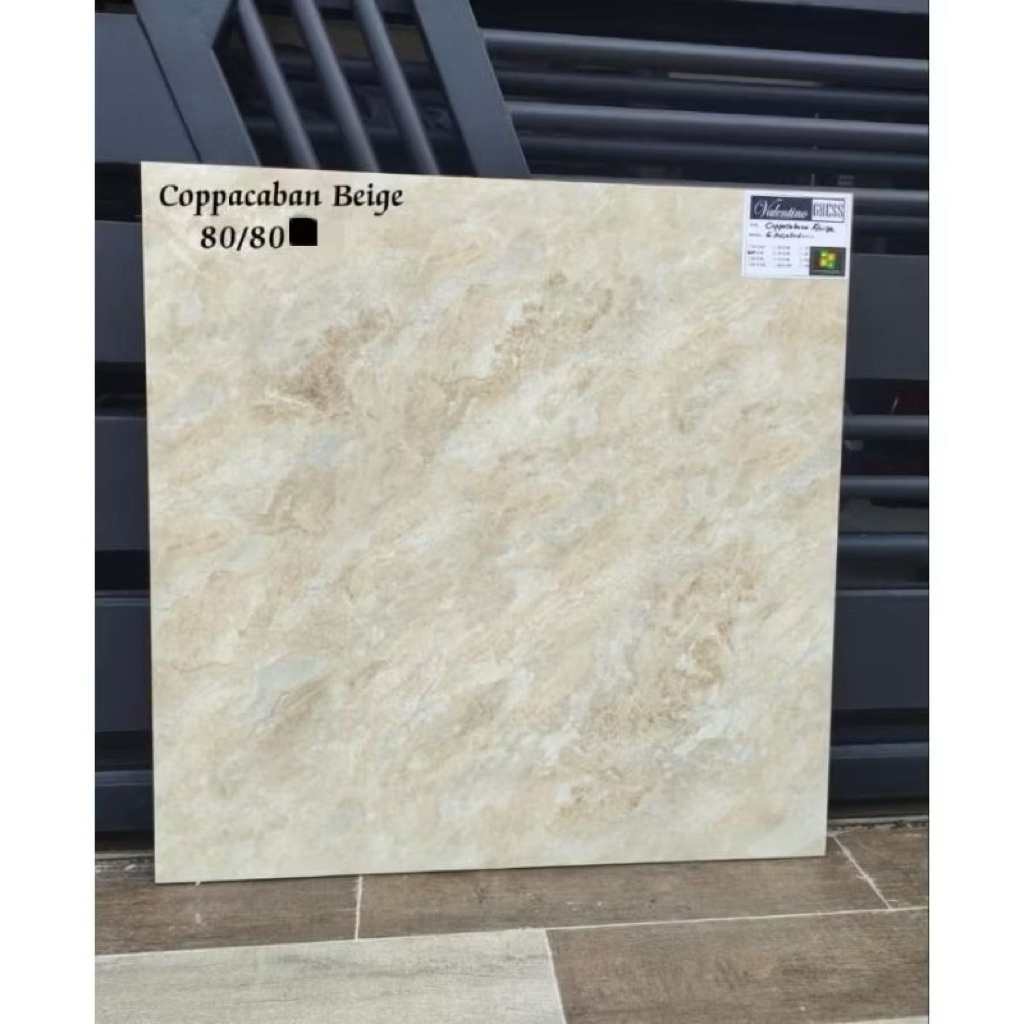 GRANIT LANTAI 80x80 COPPACABON BEIGE GLAZED POLISHED