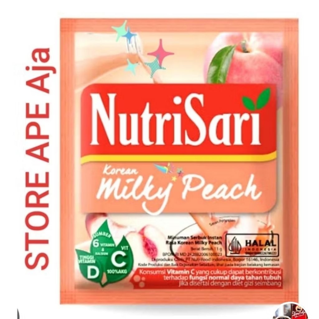 

NUTRISARI KOREAN MILKY PEACH [ 11gr X 10 Sachet ]