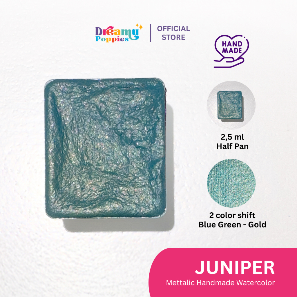 

Dreamy Poppies Juniper Handmade Mettalic Watercolor