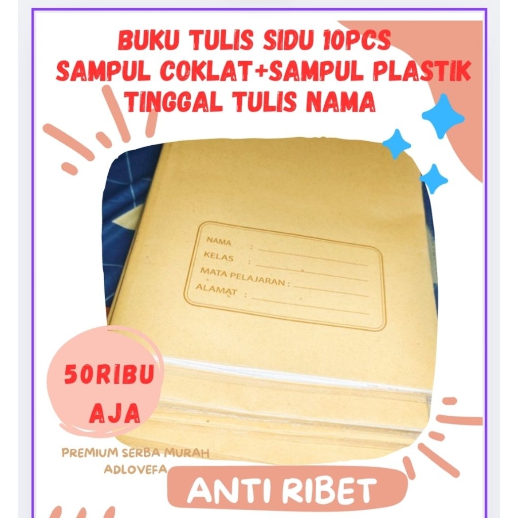 

ANTI RIBET!! BUKU TULIS SIDU 10PCS LENGKAP SUDAH DI SAMPUL COKLAT + PLASTIK MIKA