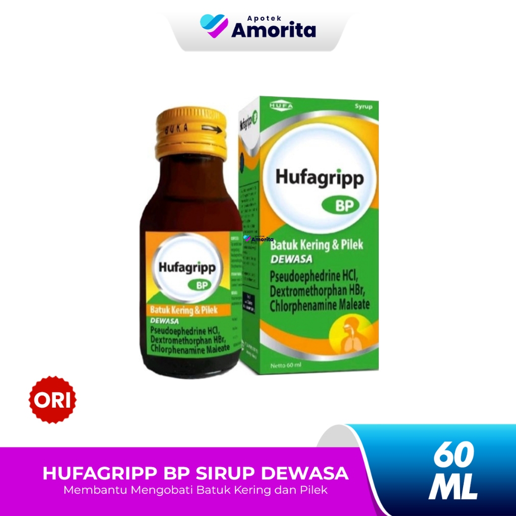 Hufagrip BP Dewasa 60ml - Obat Batuk Kering, Pilek
