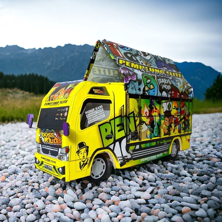 KODE L63T MINIATUR TRUK OLENG MINIATUR TRUK LAMPU TERPAL MURAH TRUK OLENG RODA KAYU BISA COD