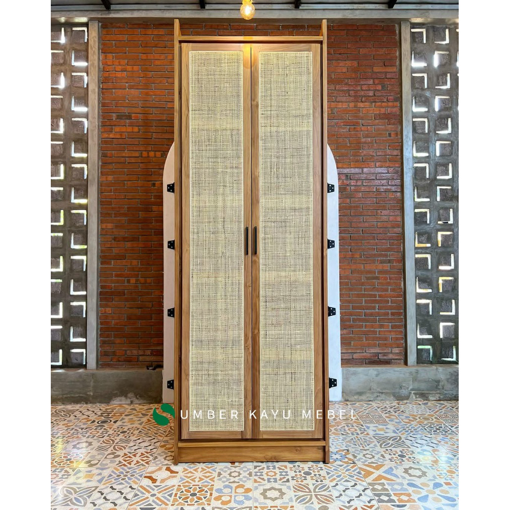 LEMARI ROTAN JATI MINIMALIS LEMARI PAKAIAN JATI JEPARA