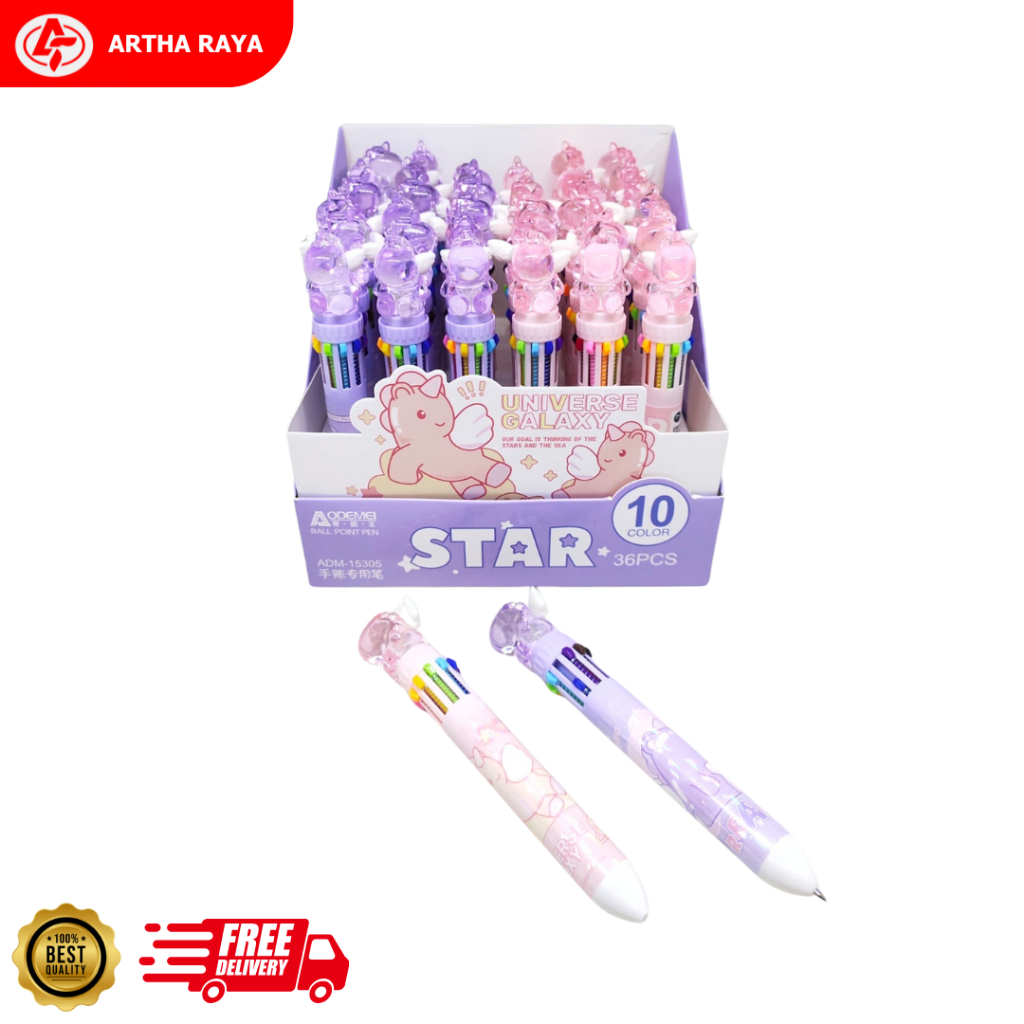 

Pena Pulpen Ballpen 10 Warna Aodemei ADM-15305 [ 1 Pcs ]