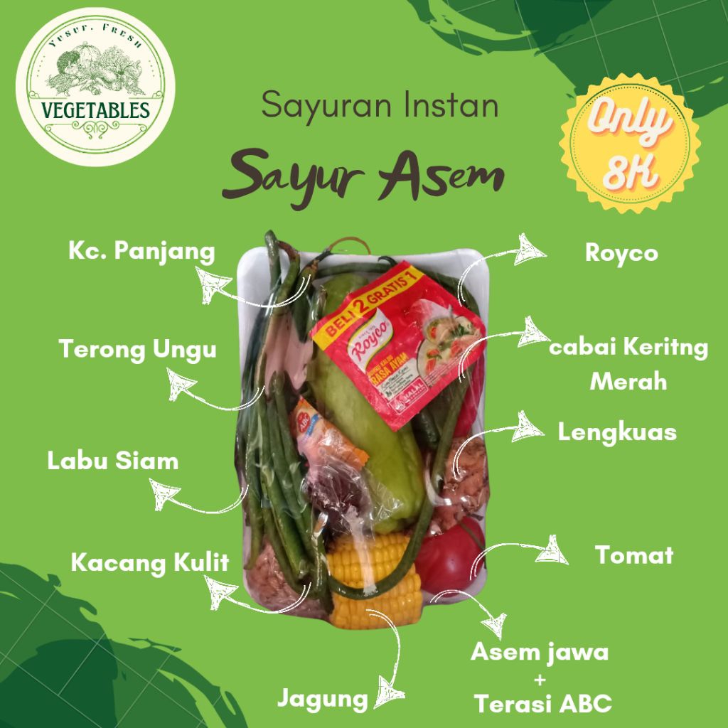 

sayur Instan-Sayur Asem-Tanpa pengawet-Sayur fresh-Siap masak
