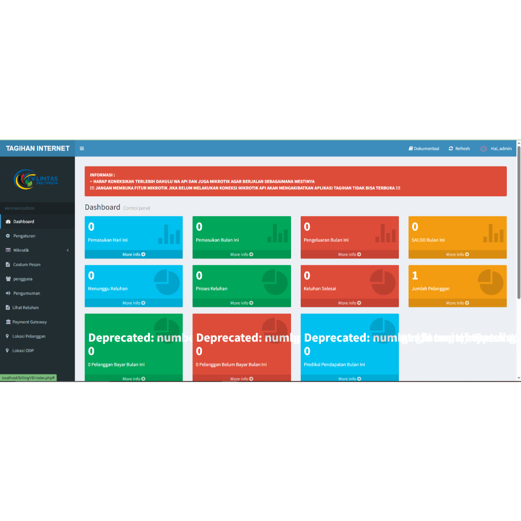 BILLING RT/RWNET SUDAH INTEGRASI MIKROTIK DAN WA GATEWAY