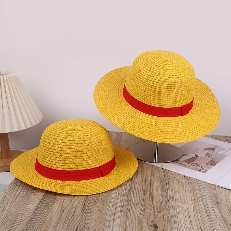31/35cm Topi Anyaman Topi Jarami Luffy Topi Jerami Straw Hat Luffy Topi Jerami Luffy One Piece Topi