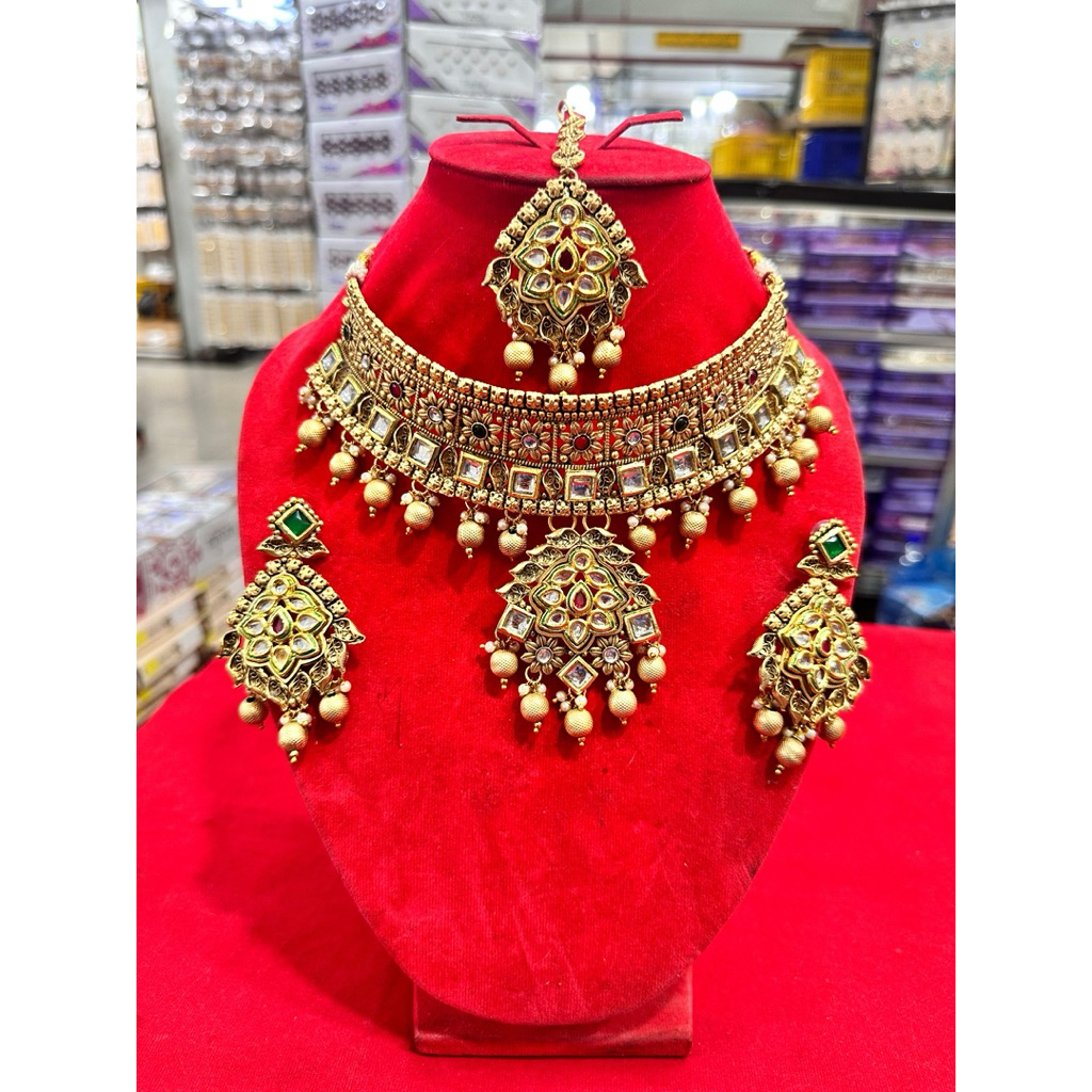 kalung set choker perak bakar