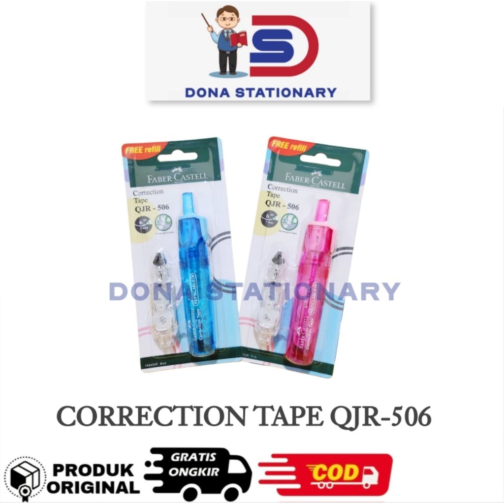 

FABER CASTELL Correction Tape QJR 506 BARREL / Tip ex Kertas Faber Castell FREE REFILL