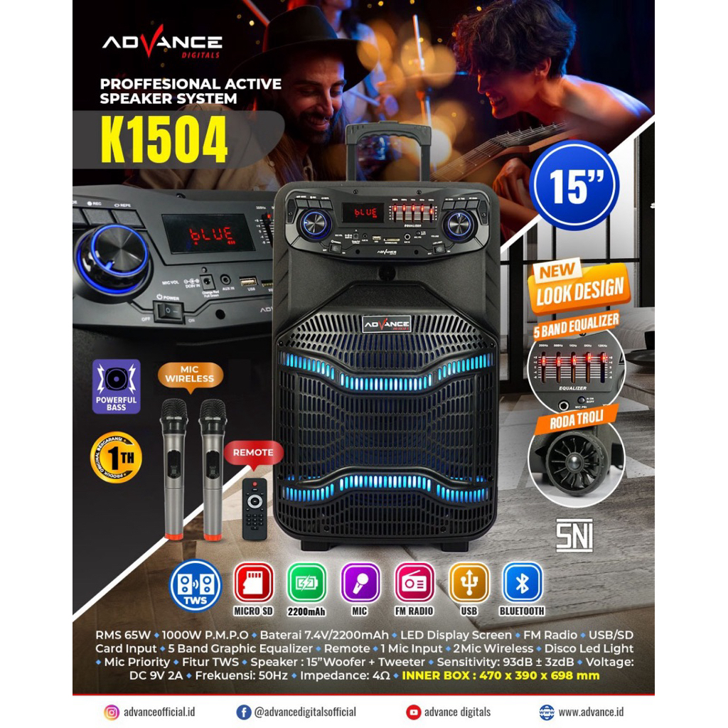 Speaker Aktif Advance Portable K 1504 K 1501 K 1502