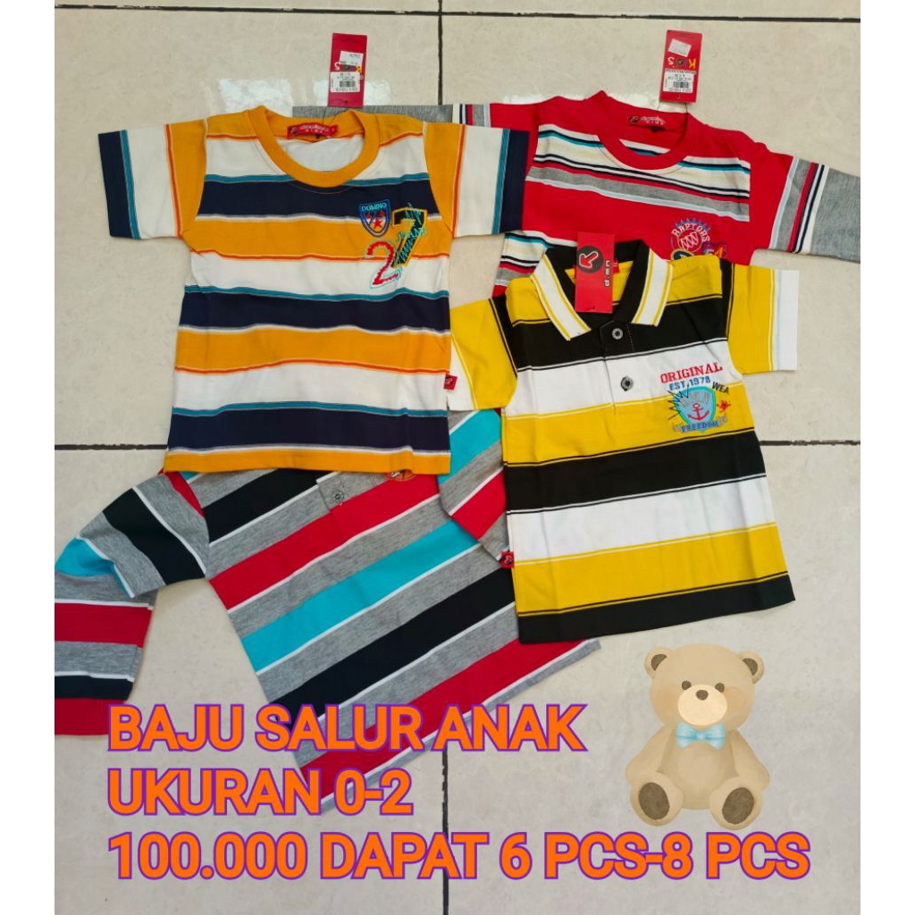 kaos salur anak laki laki balita murah lusinan.
