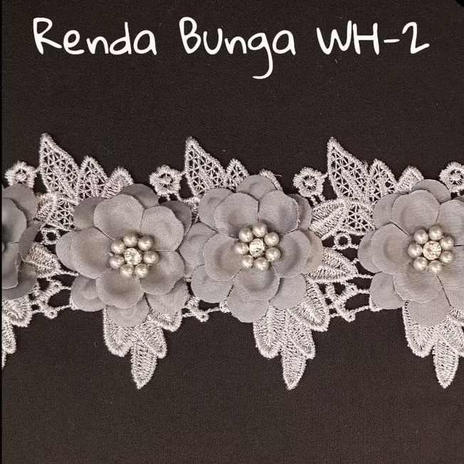 Renda Bunga WH-2 Hiasan Baju Mukena Pinggiran
