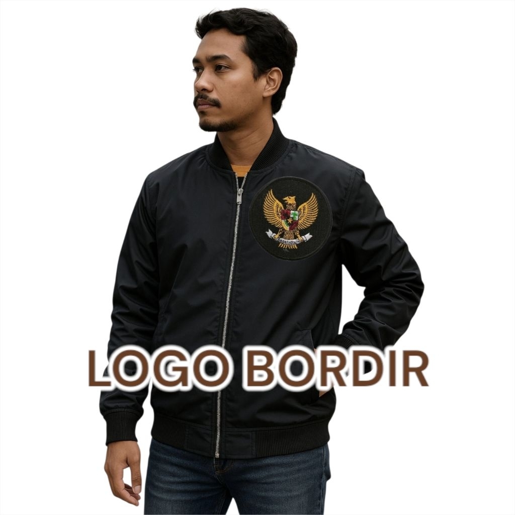jaket BOMBER LOGO GARUDA BLACK