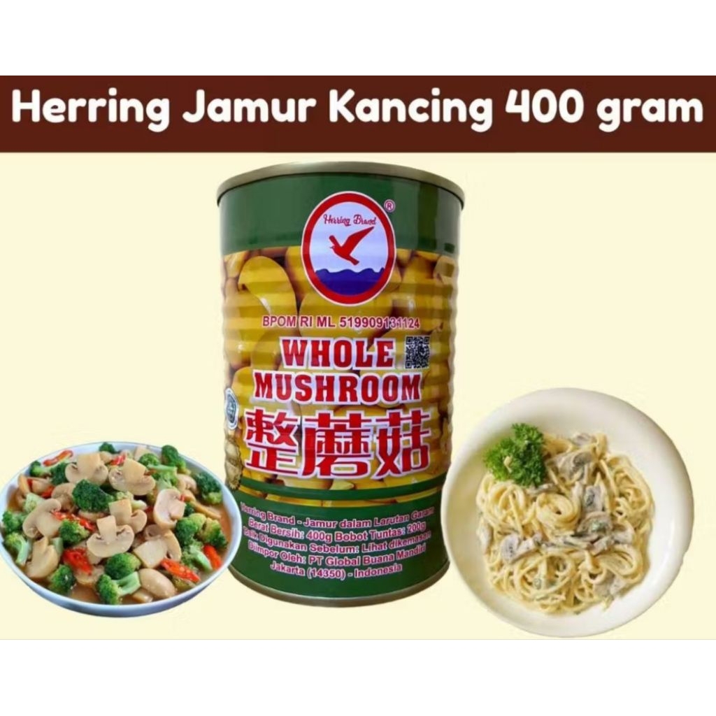

Herring brand jamur kancing kaleng 400g