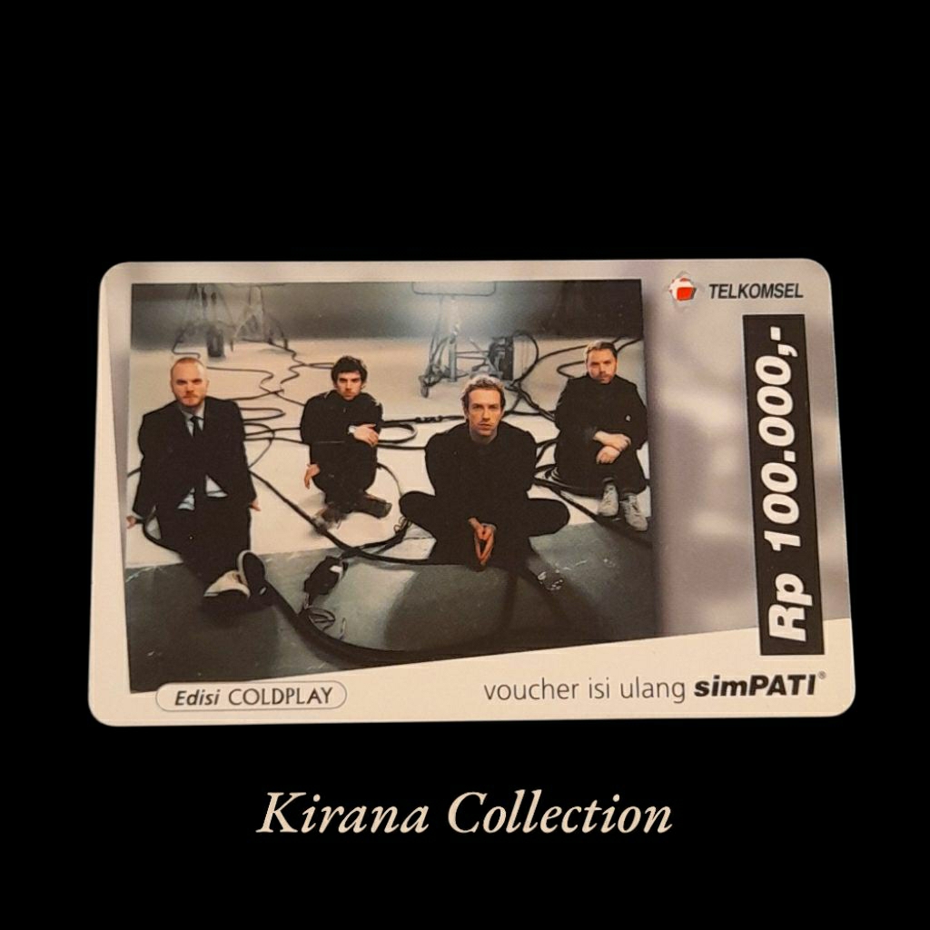 LOT T139 KOLEKSI KARTU TELEPON LAMA INDONESIA VOUCHER SIMPATI COLDPLAY 1PCS BEKAS