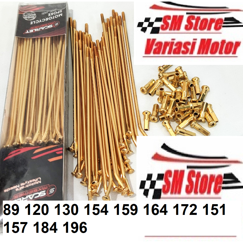 JARI JARI KAWAT SCARLET RACING GOLD EMAS VELG  89 120 130 154 159 164 172 151 157 184 196 36 HOLE BL