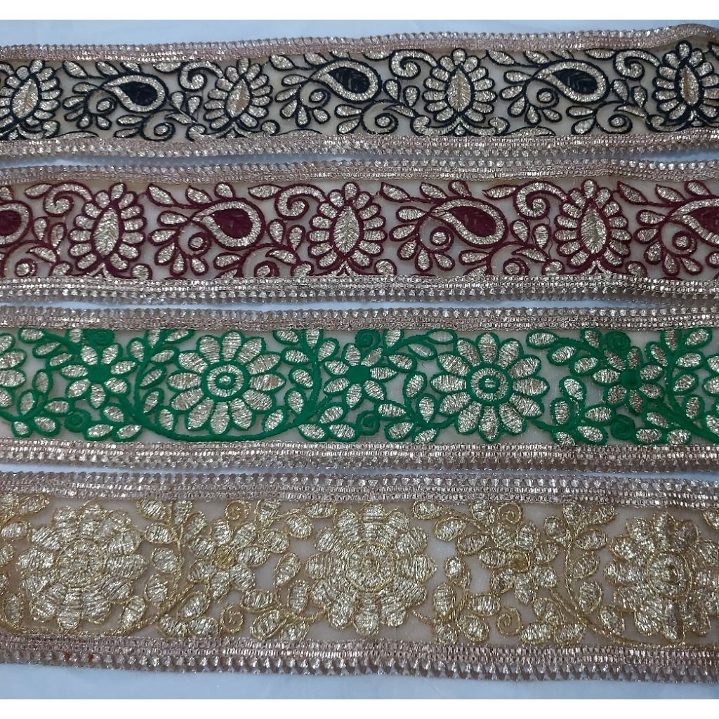 renda india kain bordir benang emas