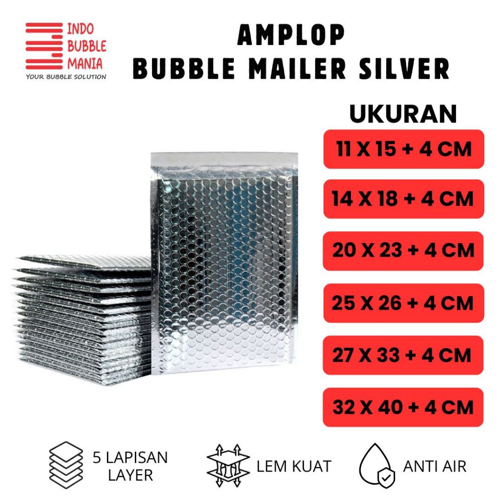 

DISCOUNT AMPLOP BUBBLE MAILER BAG SILVER METALIZED - SILVER [100% ORIGINAL]