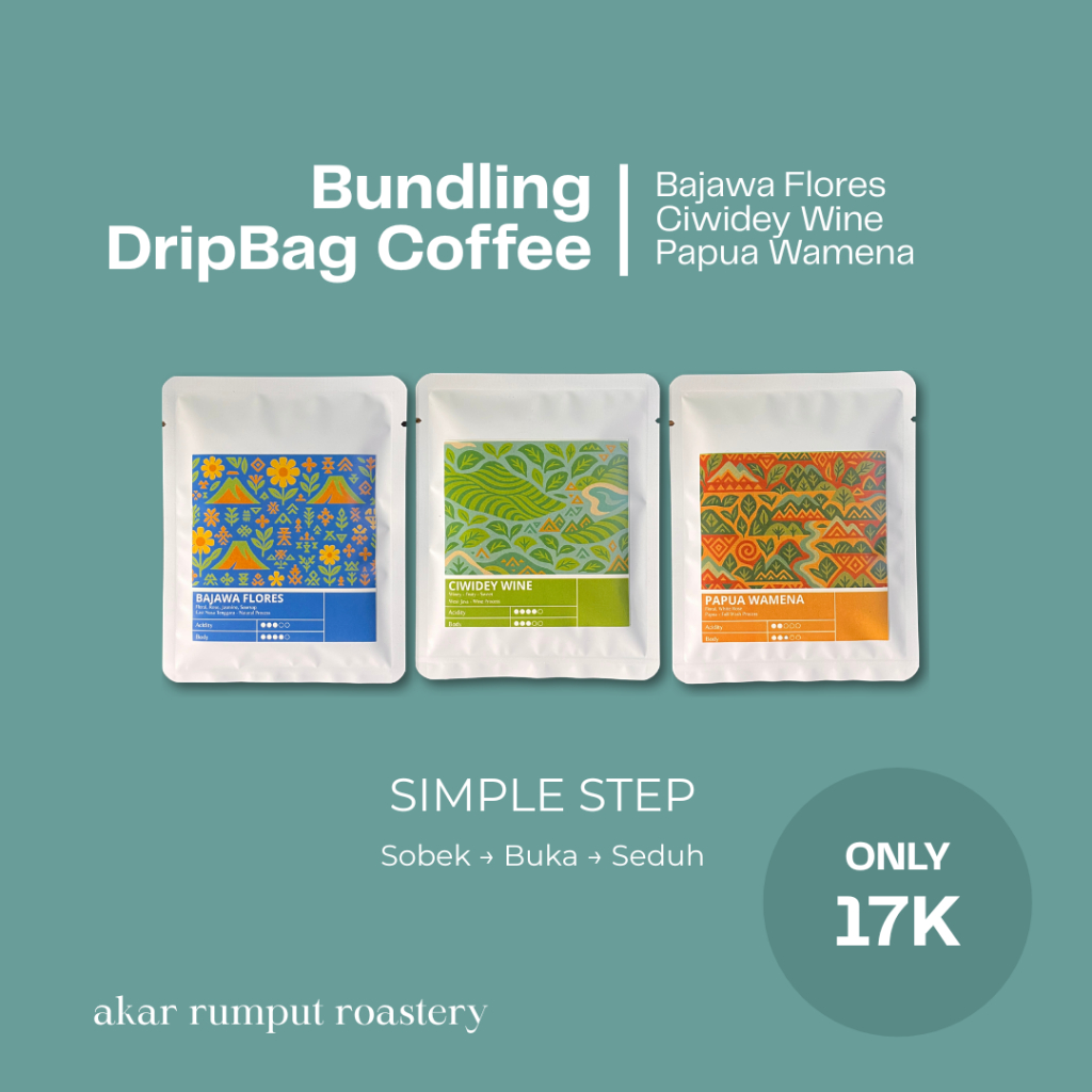 

Paket Bundling 3 Varian Kopi Drip Bag Nusantara – Arabika Specialty (3 Sachet)