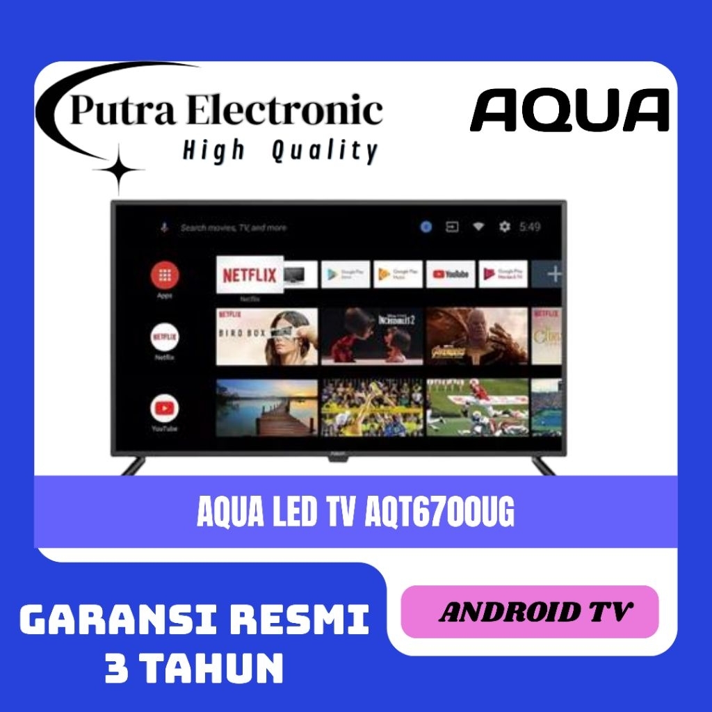 AQUA LE43AQT6700UG / 43AQT6700UG 4K ANDROID TV 43 INCH