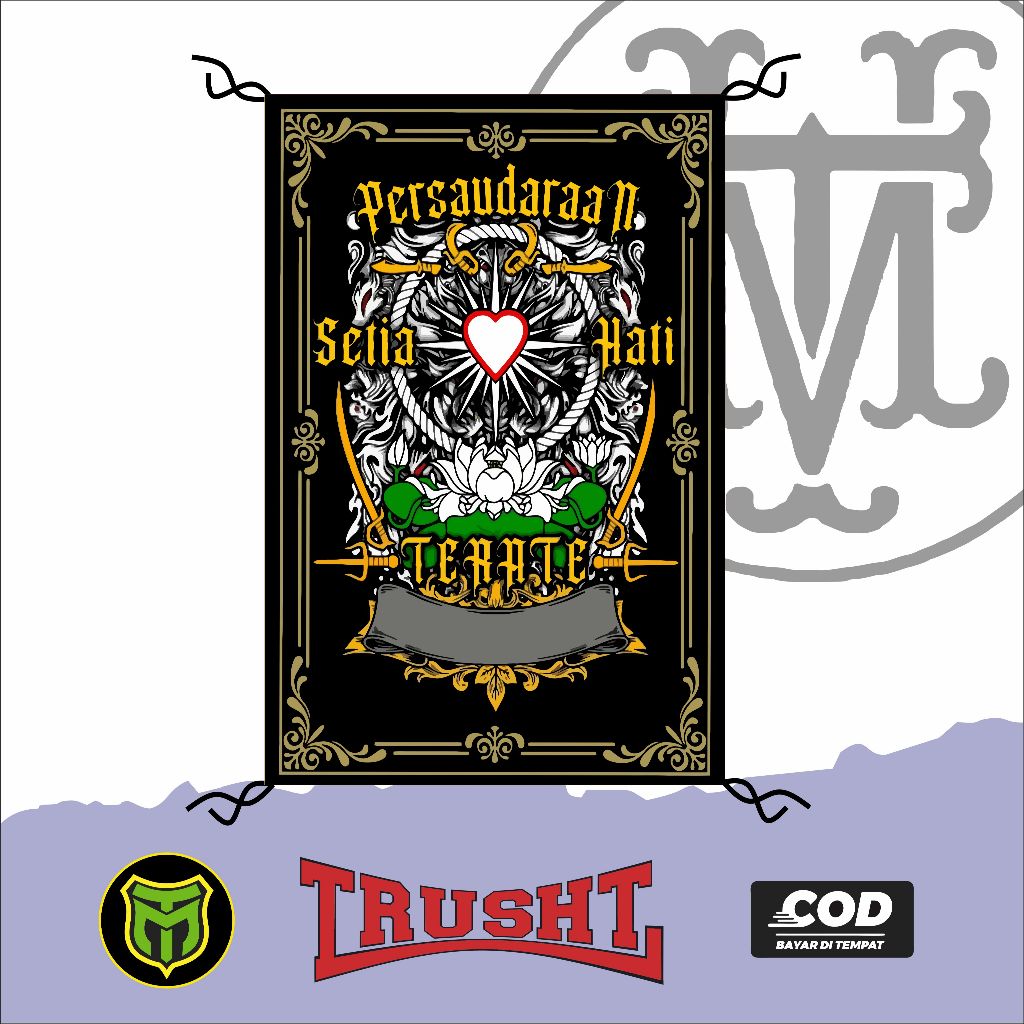 1.5mx2m Bendera PSHT Bendera Castom NAMA RAYON GIANT FLAG