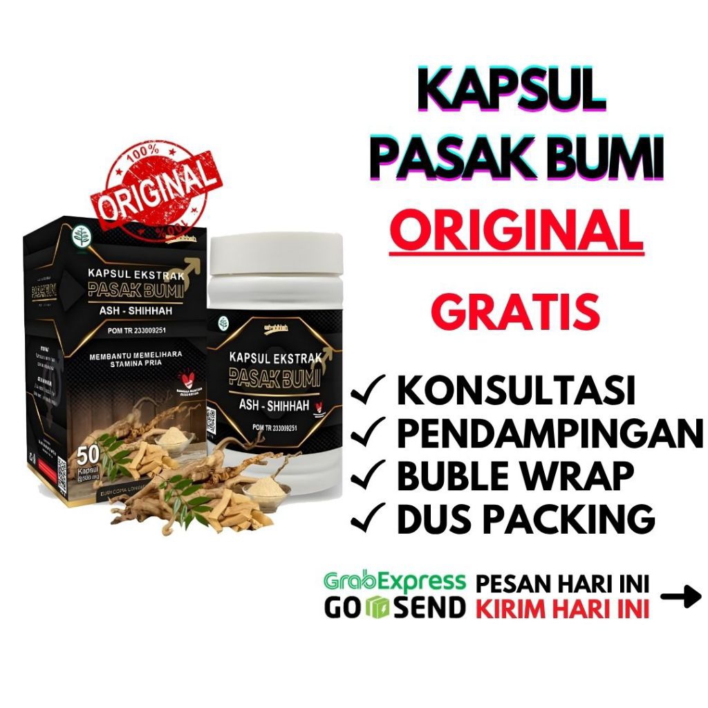 Kapsul Pasak Bumi Original Ekstrak Kapsul Pasak Bumi Suplemen / Obat Herbal Untuk Stamina  Halal BPO