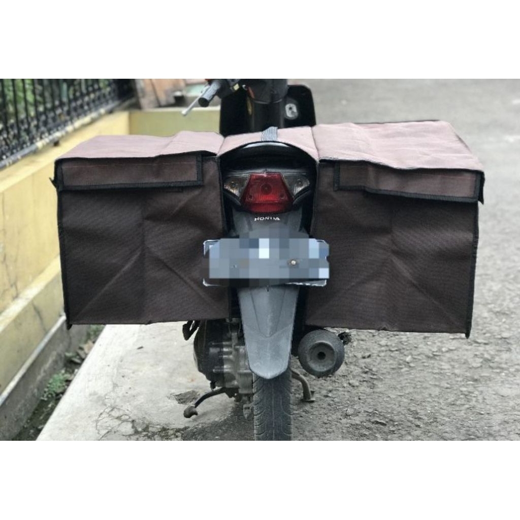 Tas obrok bahan Canvas tebal XL tas kadek tas motor tas kurir tas kereta tas motor tas barang tas ex