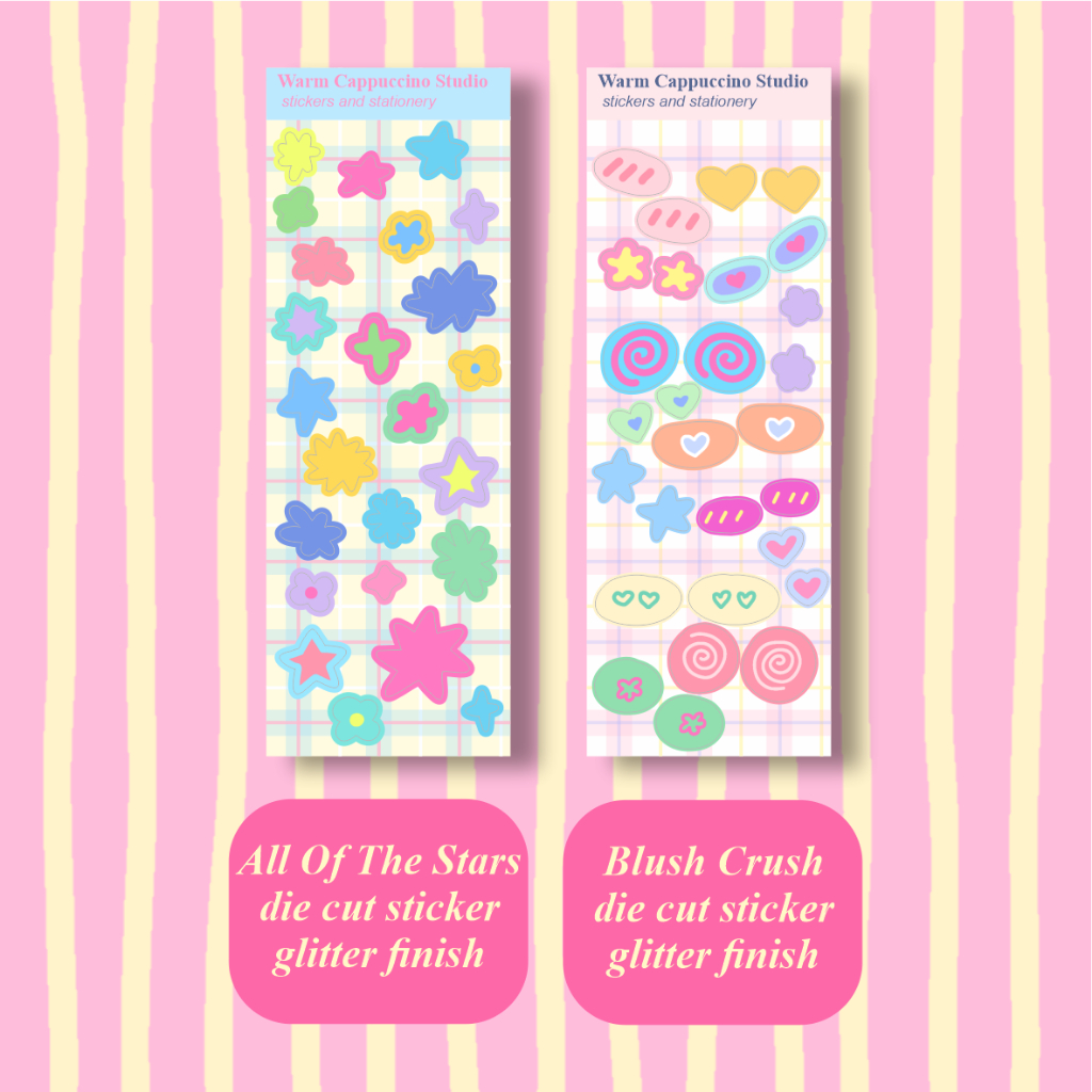 

Sticker Glitter Blush Crush & All of The Stars - Warm Cappuccino Studio Sticker Bullet Journal DIY Kraft