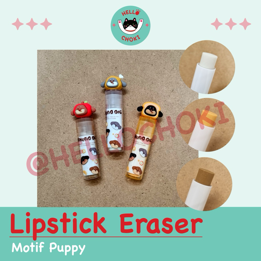

HELLOCHOKI - Lipstick Eraser Dog / Penghapus Bentuk Lipstick Anjing Lucu