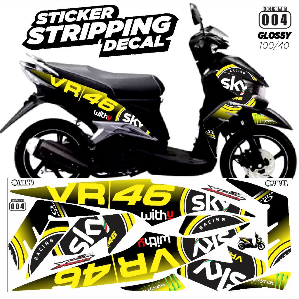 Decal Stiker Striping Variasi Yamaha Xeon GT 125/Striping Xeon GT 125/Lis Body Yamaha Xeon