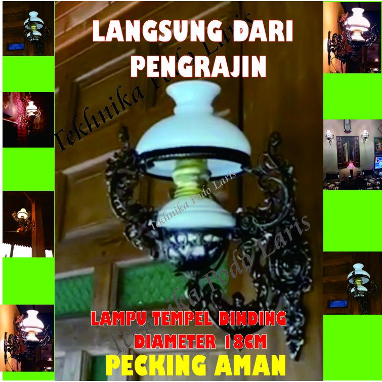 lampu antik tempel dinding ukuran diameter 18cm,lampu estatik,lampu tempel,lampu hias