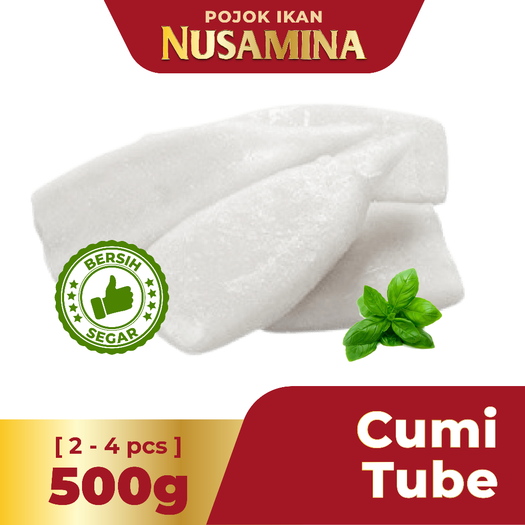 

Nusamina Cumi Tube Import Bersih Segar Frozen [2-4pcs] 500g