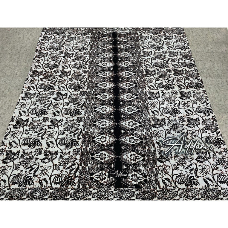 "Sarung Batik Cap Addam's Premium - Motif Kombinasi Klasik Modern Pria & Wanita Warna Putih"