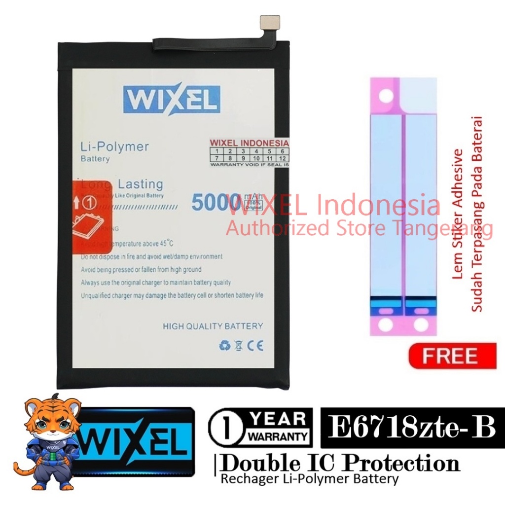 Baterai Wixel ZTE Blade A55 z2450 e6718zte-b Double 2IC Protection Compatible