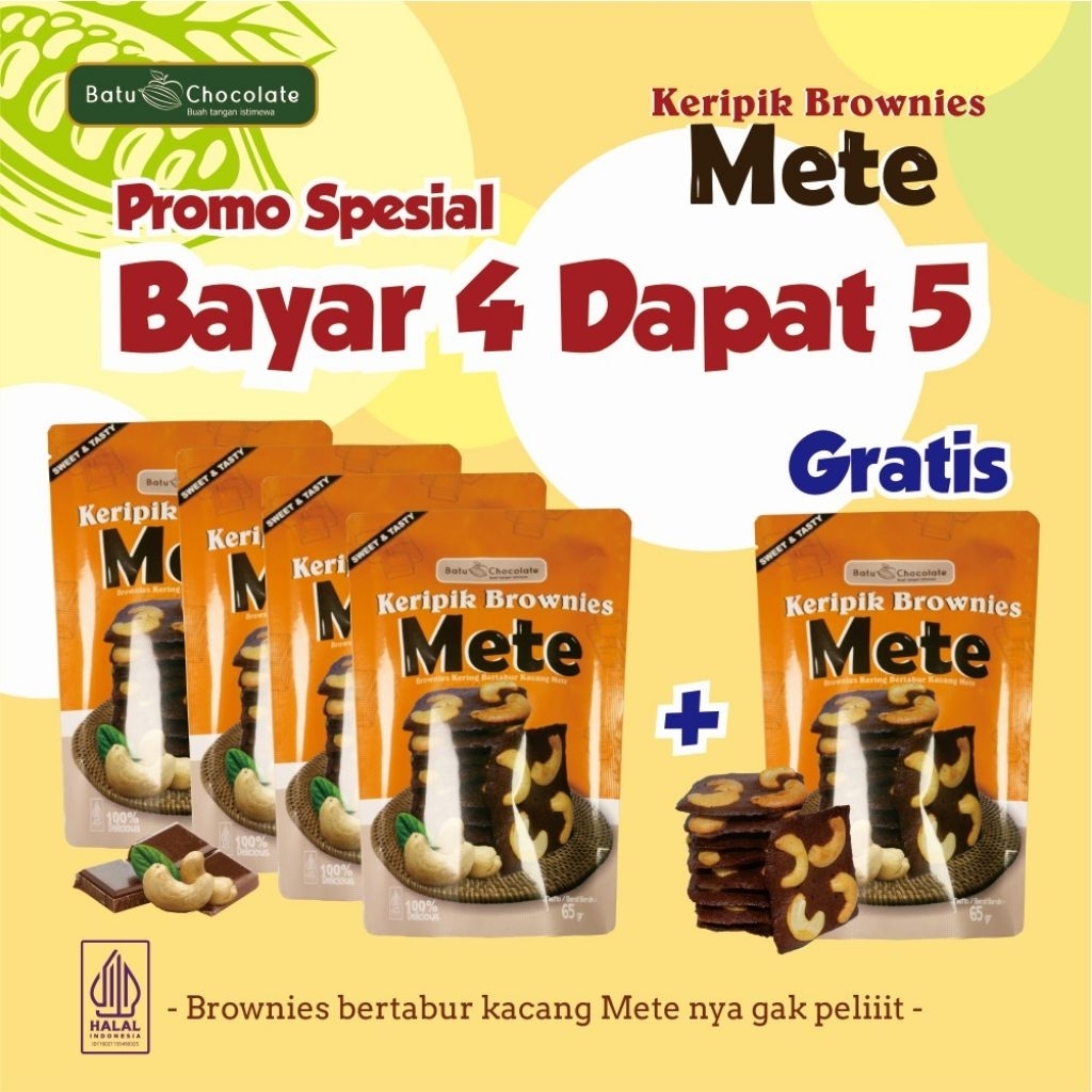 

Batu Chocolate Promo Bayar 4 Dapat 5 Brownies Mete Oleh-oleh Malang
