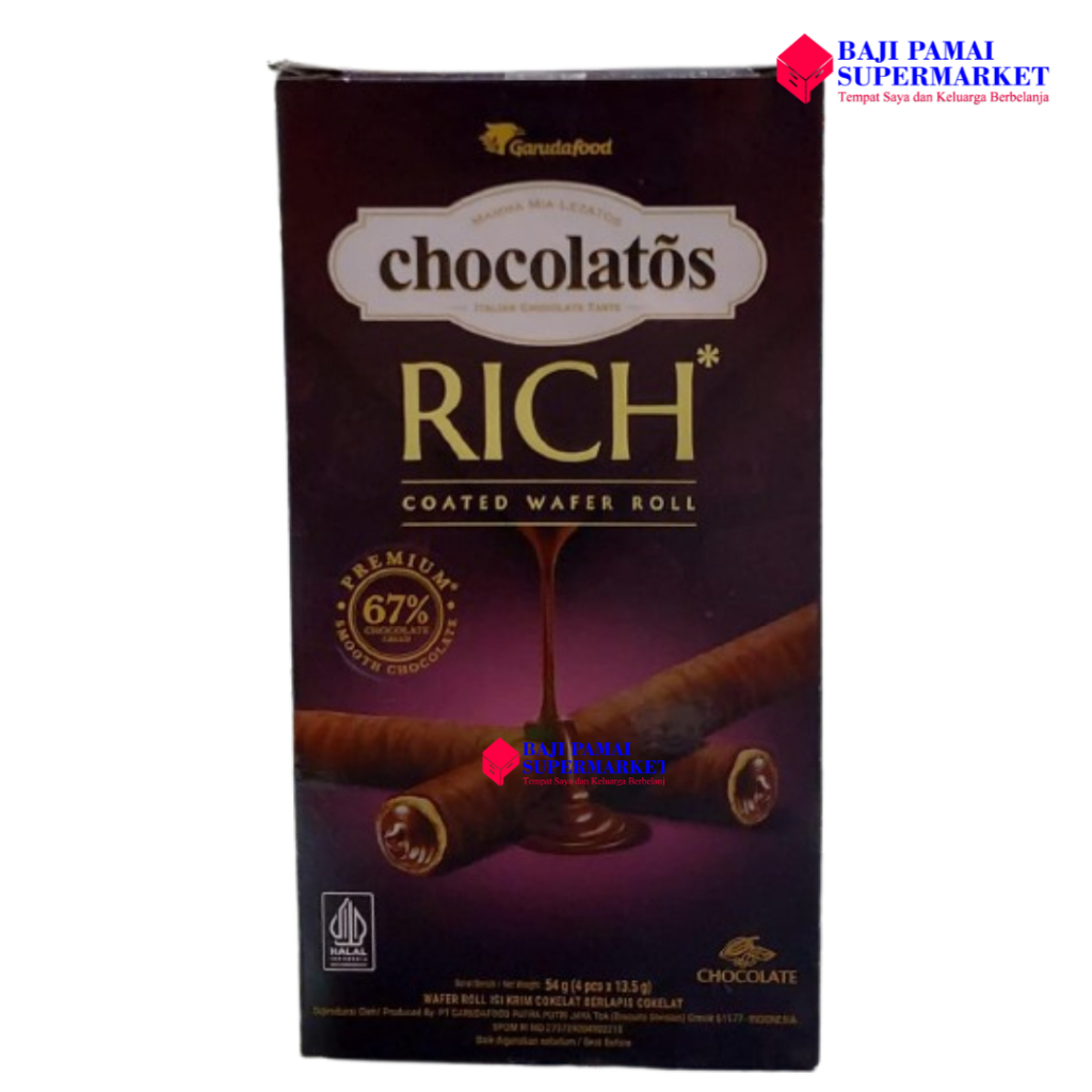 

Garudafood Chocolate Rich Coated Wafer Roll 54 gr (4 pcs × 13.5 gr)