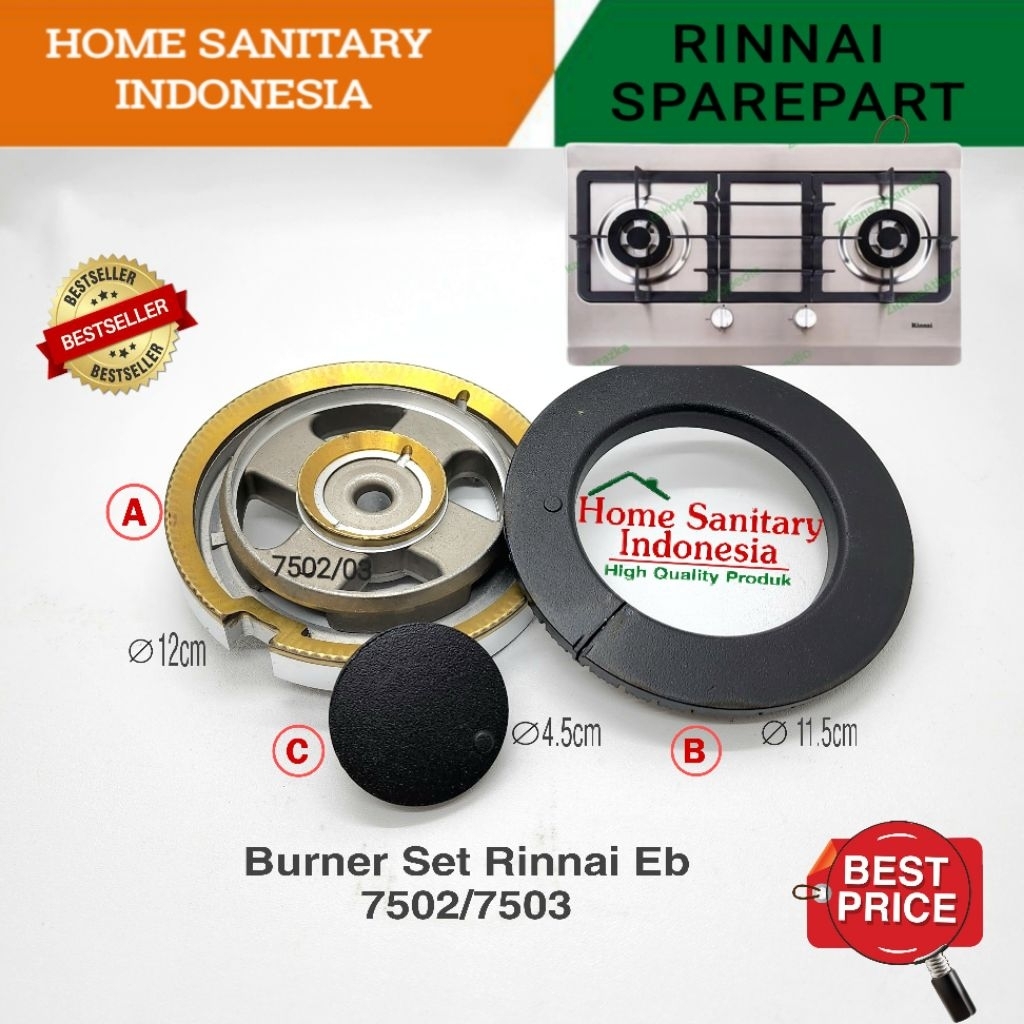 HSI | Sparepart Rinnai Rb 7502/ Rb 7503 Burner kompor tanam Rinnai Original