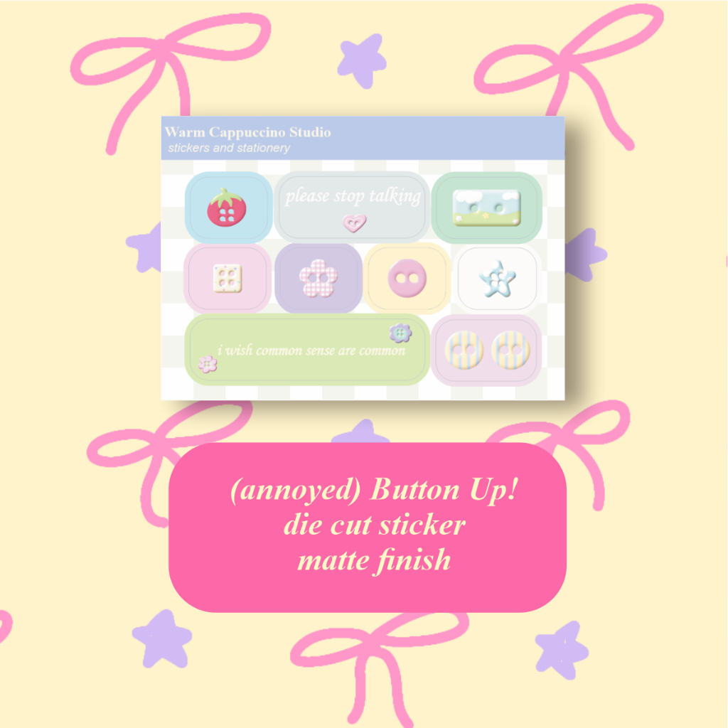 

(annoyed) Button Up! Sticker - Warm Cappuccino Studio Sticker Bullet Journal DIY Kraft
