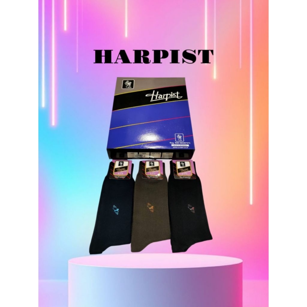 HARPIST Kaos Kaki Kantor HARPIST Biru Panjang Sebetis