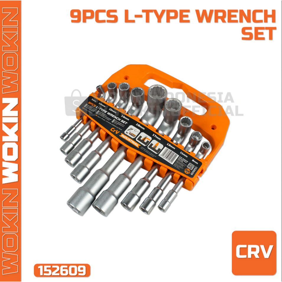 9Pcs L-Type Wrench Se t/ Kunci L Industrial Wokin-152609