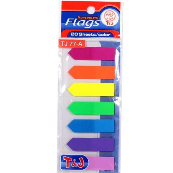 

T&J STICKY UP TRANSPARENT FLAGS TJ 77-A