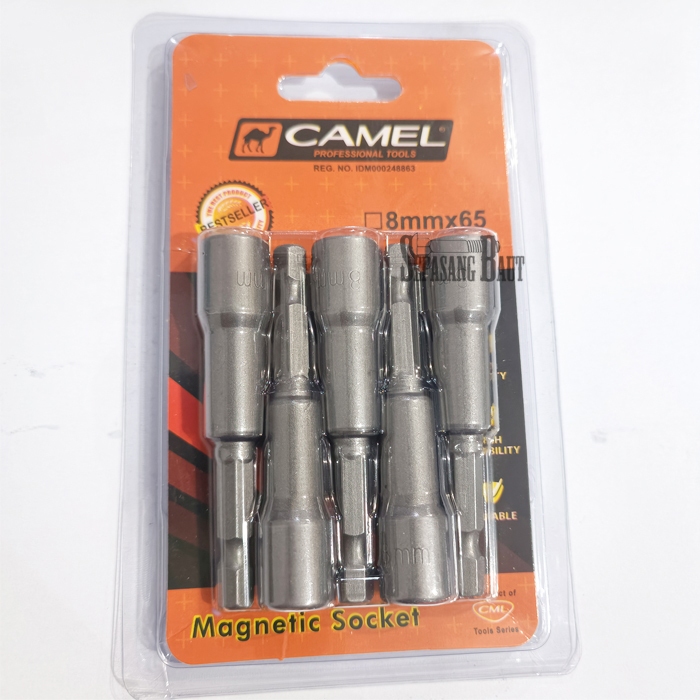 CAMEL Kunci Sock Baut Roofing / Mata Sock Roofing Panjang Magnet 8 x 65 mm