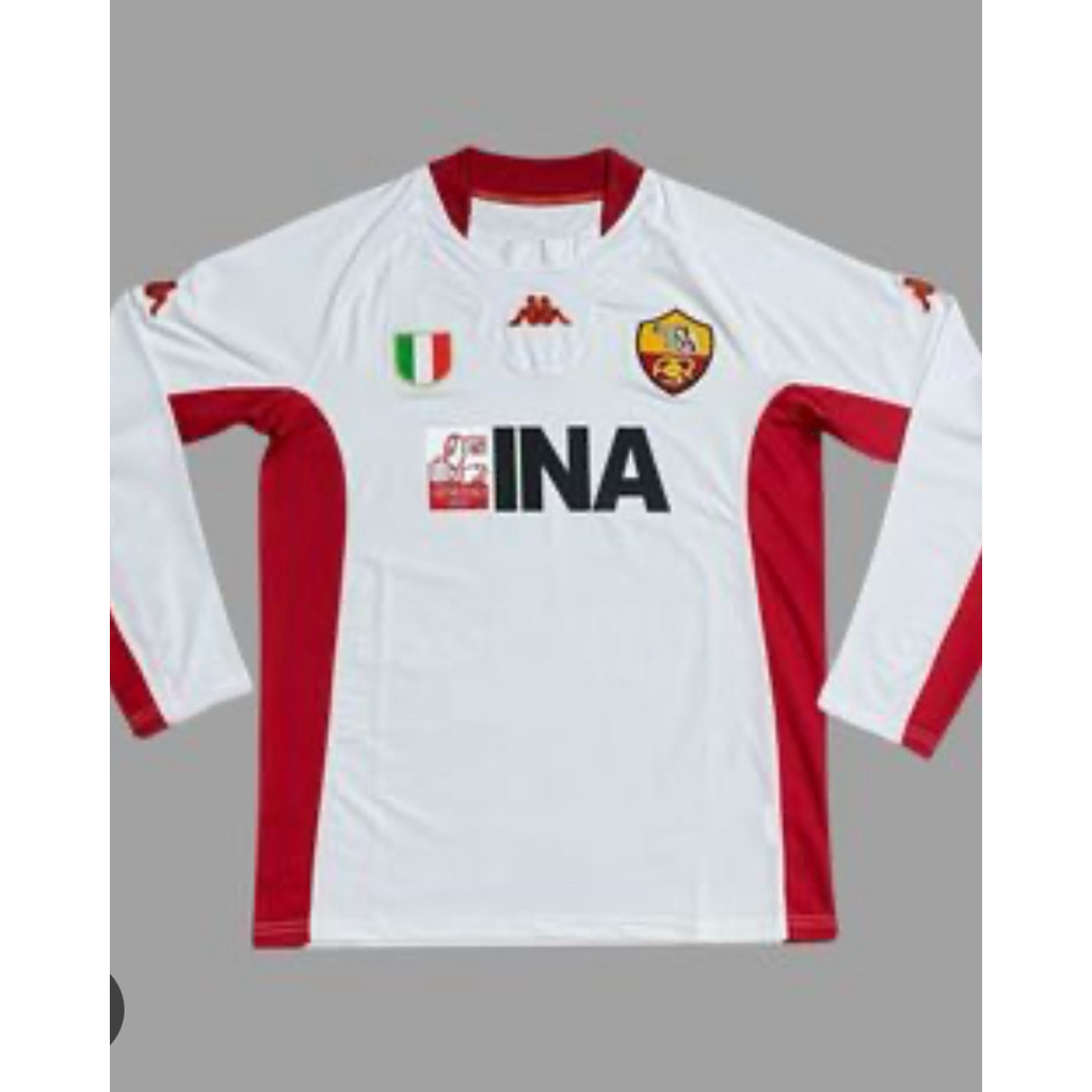 jersey Roma 2001 2002 2000 2003 retro 00 01 02 03 04 Away Blokecore Skena Ls longsleeve Panjang