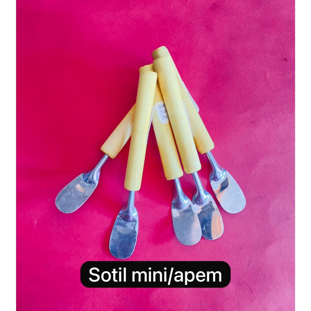 Sutil Mini / Sutil Cetakan Kue Lumpur, Pukis, Apem, Martabak Mini /Sutil Stainless Gagang Kayu