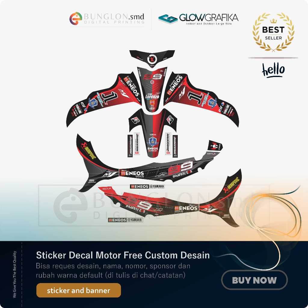 DECAL STIKER MOTOR CUSTOM JUPITER Z JL YAMAHA MERAH HITAM