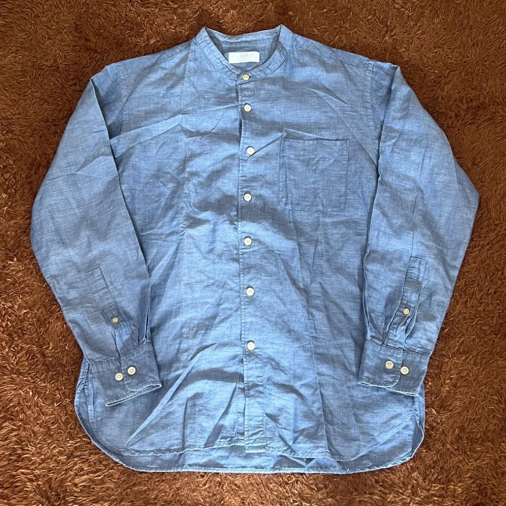 Uniqlo Chambray Shanghai Collar Shirt Kemeja