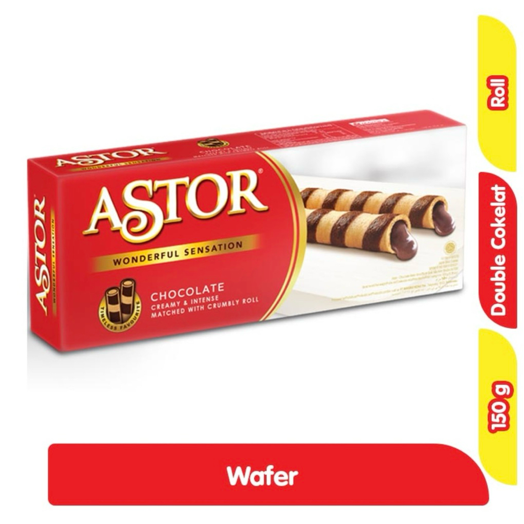 

ASTOR Wafer Roll Cokelat 150g – Sensasi creamy & renyah dalam satu gigitan