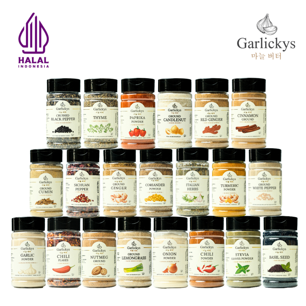 

Bumbu Dapur Premium Bawang Putih Bombay Merah Bubuk Lada Hitam Putih Merica Bubuk Bubuk Ngohiong Halal Paprika Cabe Chili Cinnamon Kayu Manis Bubuk Powder Italian Herbs Seasoning Parsley Rosemary Thyme Basil Oregano Ginger