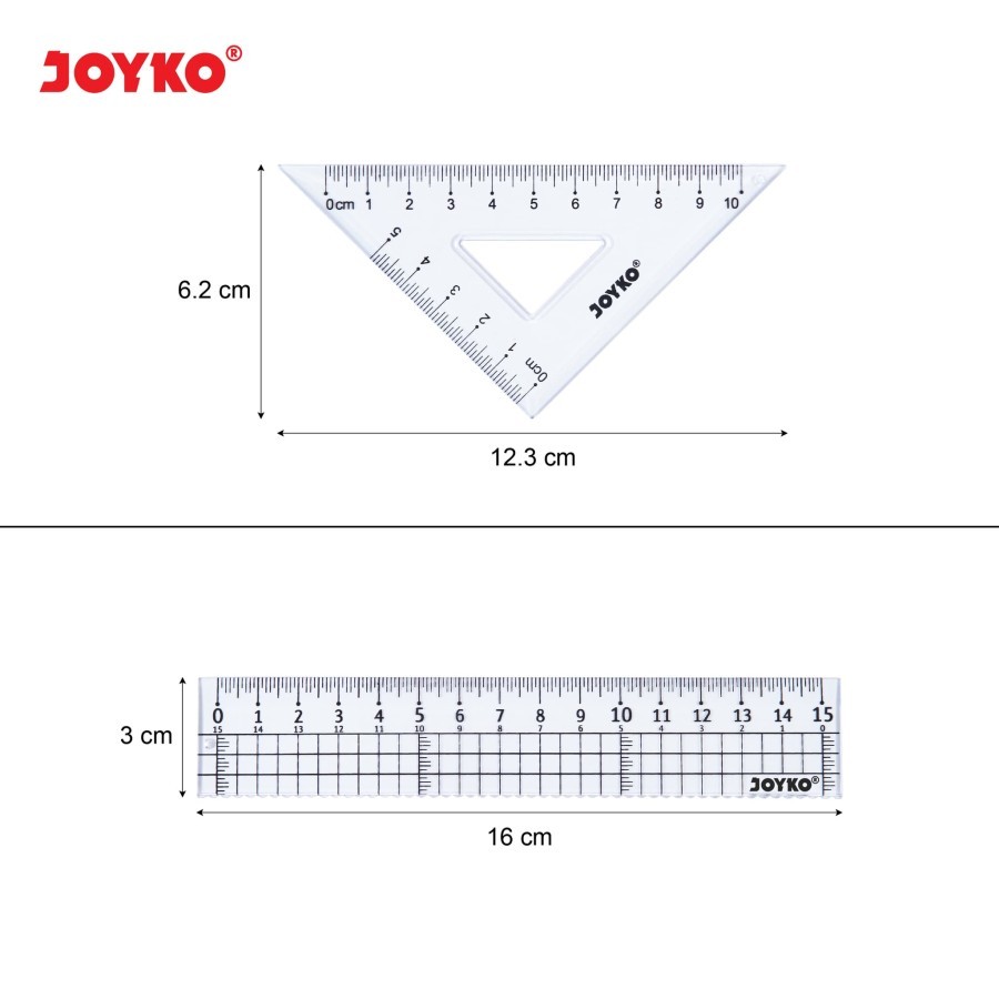 

Ruler Penggaris Joyko RL-PS2 1 Set 4 Pcs