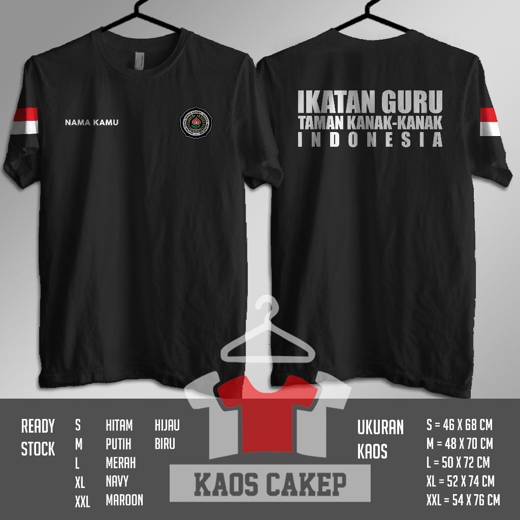 Kaos IGTKI Ikatan Guru Taman Kanak-Kanak Indonesia Gratis Nama Kamu Baju Distro